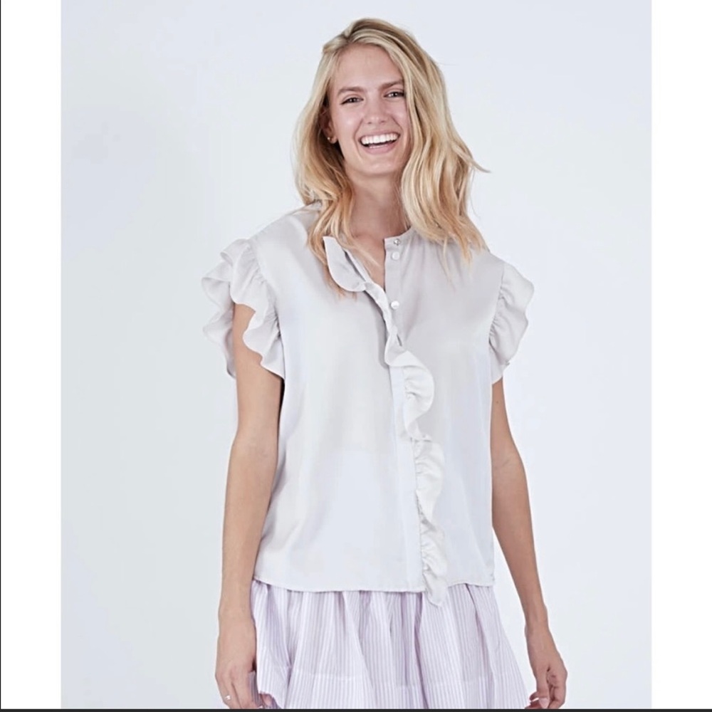 Silver Koch Ruffle Top